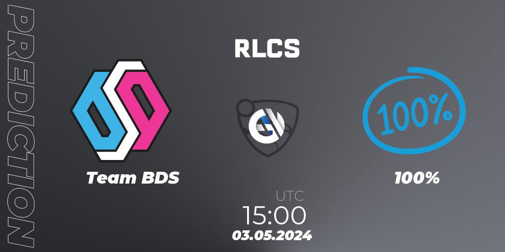 Team BDS - 100%: Maç tahminleri. 03.05.2024 at 15:00, Rocket League, RLCS 2024 - Major 2: EU Open Qualifier 4
