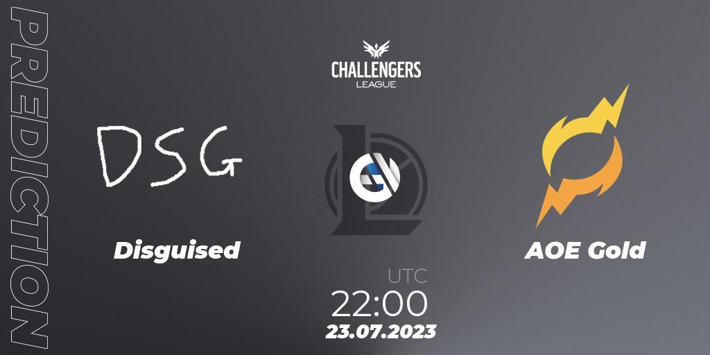 Disguised - AOE Gold: Maç tahminleri. 23.07.2023 at 22:00, LoL, North American Challengers League 2023 Summer - Playoffs