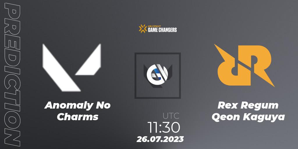 Anomaly No Charms - Rex Regum Qeon Kaguya: Maç tahminleri. 26.07.2023 at 11:30, VALORANT, VCT 2023: Game Changers APAC Open 3