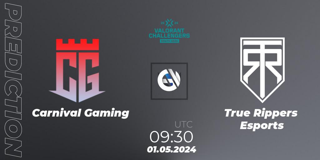 Carnival Gaming - True Rippers Esports: Maç tahminleri. 01.05.2024 at 09:30, VALORANT, VALORANT Challengers 2024 South Asia: Split 1 - Cup 2