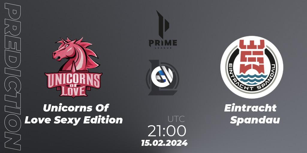 Unicorns Of Love Sexy Edition - Eintracht Spandau: Maç tahminleri. 17.01.2024 at 19:00, LoL, Prime League Spring 2024 - Group Stage