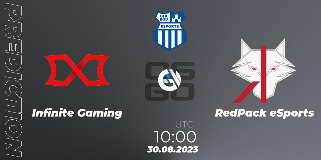 Infinite Gaming - RedPack eSports: Maç tahminleri. 30.08.23, CS2 (CS:GO), OFK BGD Esports Series #1: Balkan Closed Qualifier
