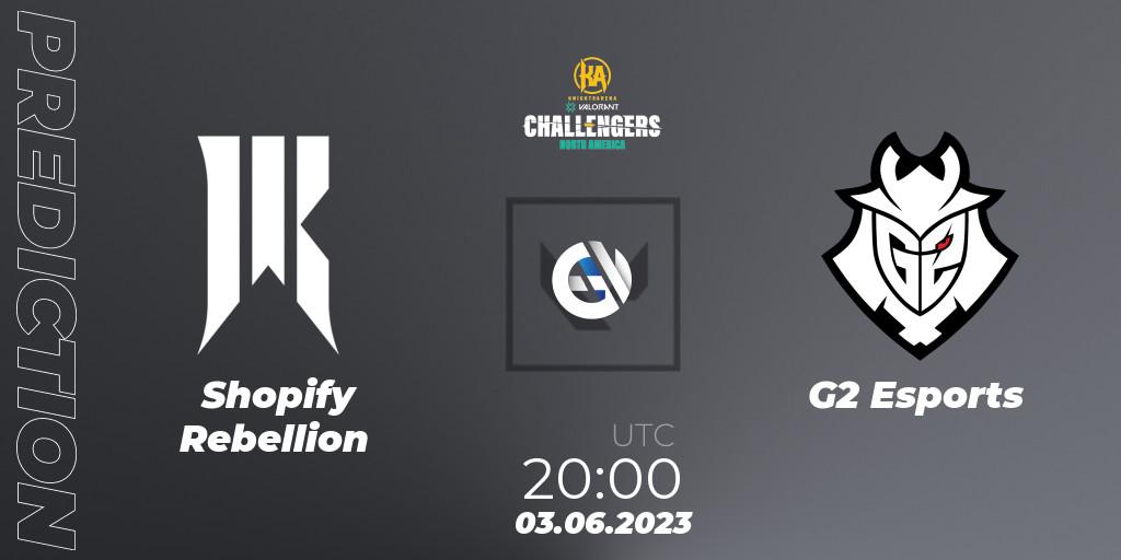 Shopify Rebellion - G2 Esports: Maç tahminleri. 03.06.23, VALORANT, VALORANT Challengers 2023: North America Challenger Playoffs
