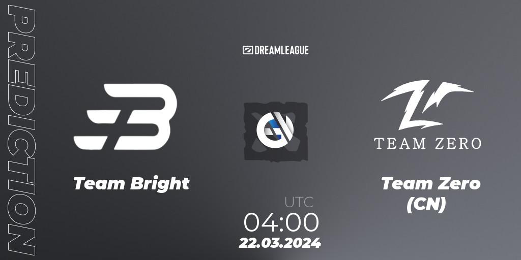 Team Bright - Team Zero (CN): Maç tahminleri. 22.03.24, Dota 2, DreamLeague Season 23: China Closed Qualifier