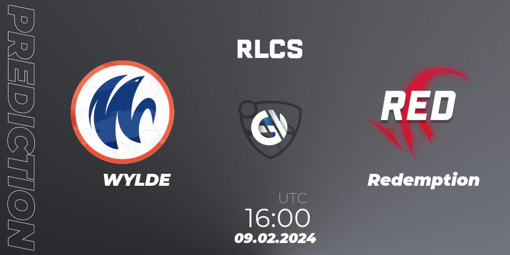 WYLDE - Redemption: Maç tahminleri. 09.02.2024 at 16:00, Rocket League, RLCS 2024 - Major 1: Europe Open Qualifier 1