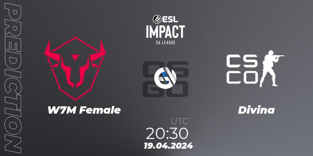W7M Female - Divina: Maç tahminleri. 19.04.2024 at 20:30, Counter-Strike (CS2), ESL Impact League Season 5: South America