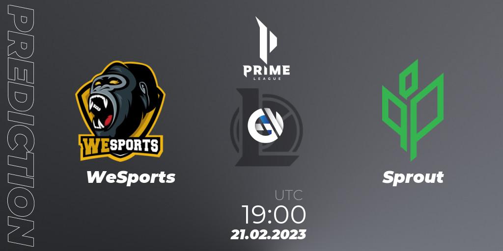 WeSports - Sprout: Maç tahminleri. 21.02.2023 at 19:00, LoL, Prime League 2nd Division Spring 2023 - Group Stage