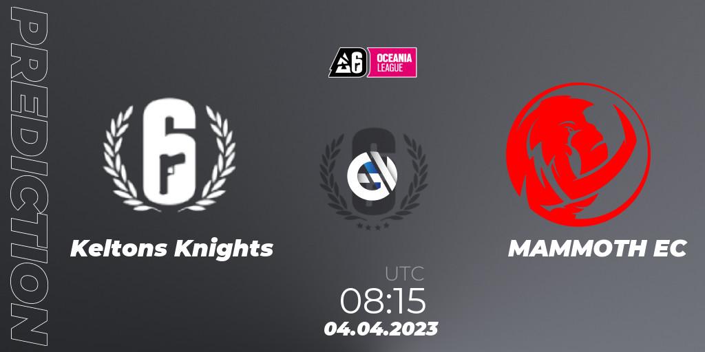 Keltons Knights - MAMMOTH EC: Maç tahminleri. 04.04.2023 at 08:15, Rainbow Six, Oceania League 2023 - Stage 1