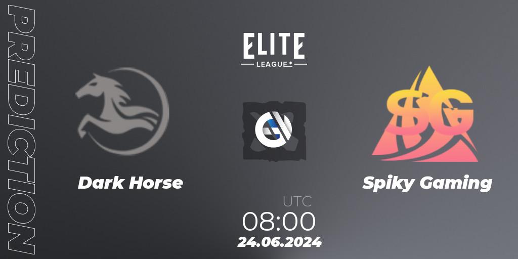 Dark Horse - Spiky Gaming: Maç tahminleri. 24.06.2024 at 06:30, Dota 2, Elite League Season 2: China Closed Qualifier