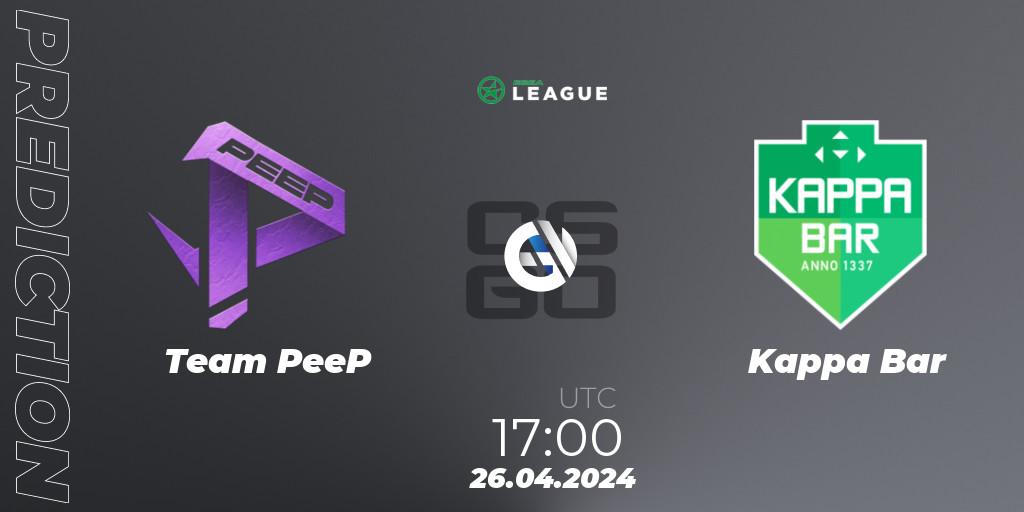 Team PeeP - Kappa Bar: Maç tahminleri. 26.04.2024 at 17:00, Counter-Strike (CS2), ESEA Season 49: Advanced Division - Europe
