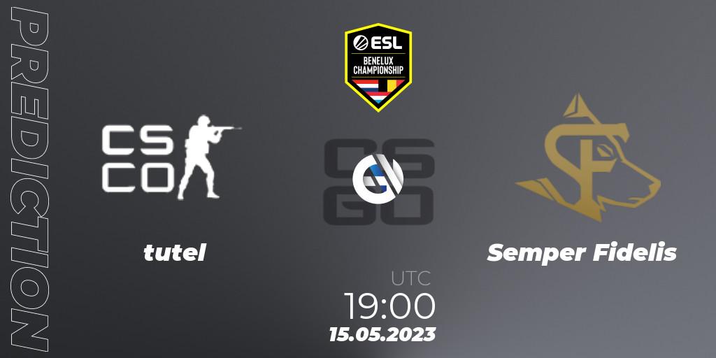 tutel - Semper Fidelis: Maç tahminleri. 15.05.2023 at 19:00, Counter-Strike (CS2), ESL Benelux Championship Spring 2023