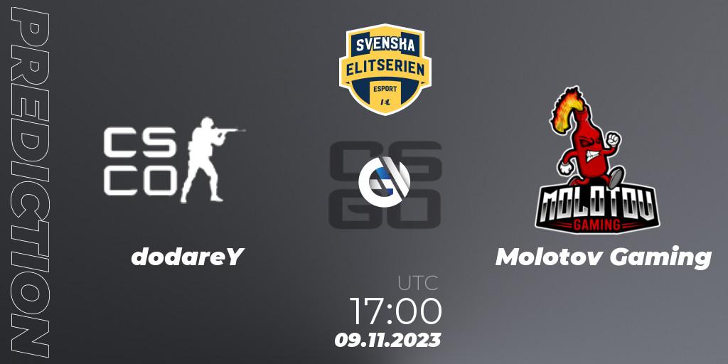 dodareY - Molotov Gaming: Maç tahminleri. 09.11.2023 at 17:00, Counter-Strike (CS2), Svenska Elitserien Fall 2023: Online Stage
