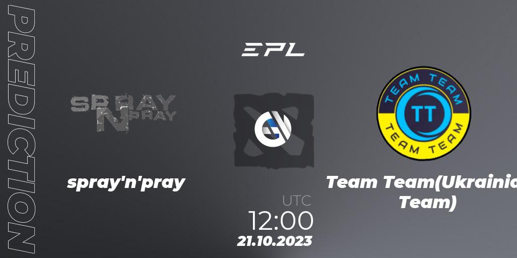 spray'n'pray - Team Team(Ukrainian Team): Maç tahminleri. 21.10.2023 at 12:00, Dota 2, European Pro League Season 13