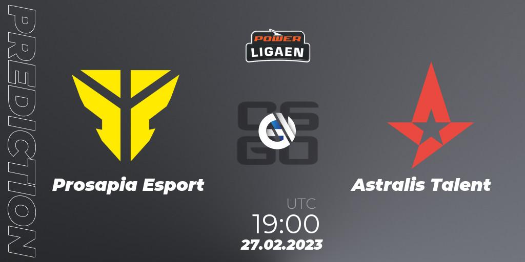Prosapia Esport - Astralis Talent: Maç tahminleri. 27.02.2023 at 19:00, Counter-Strike (CS2), Dust2.dk Ligaen Season 22