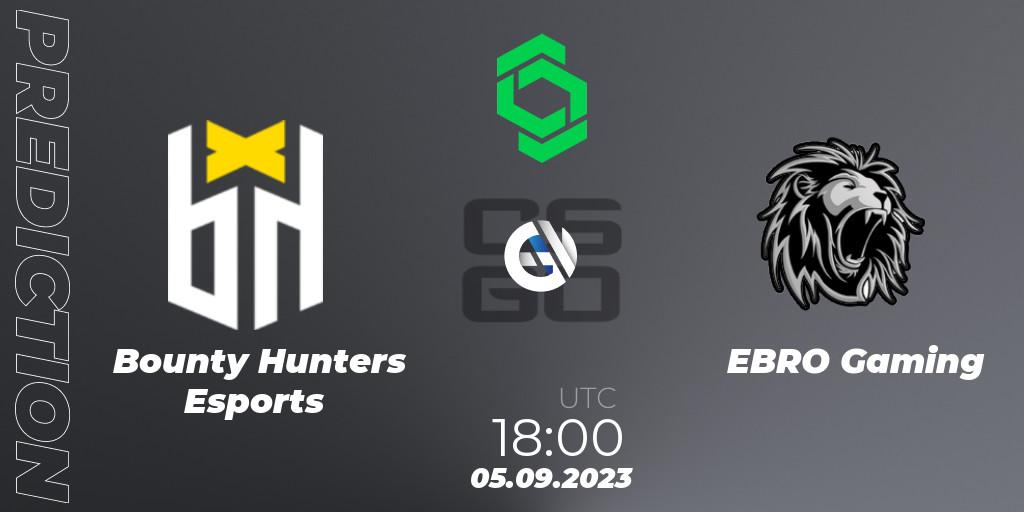 Bounty Hunters Esports - EBRO Gaming: Maç tahminleri. 05.09.2023 at 18:00, Counter-Strike (CS2), CCT South America Series #11: Closed Qualifier