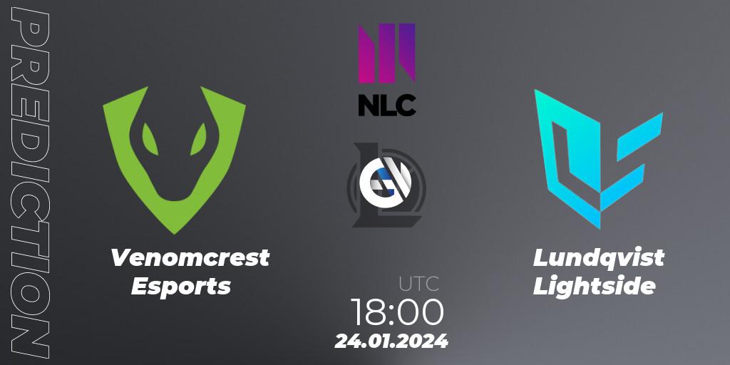 Venomcrest Esports - Lundqvist Lightside: Maç tahminleri. 24.01.2024 at 19:00, LoL, NLC 1st Division Spring 2024