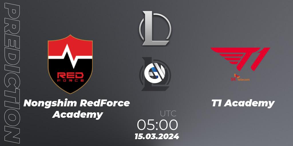 Nongshim RedForce Academy - T1 Academy: Maç tahminleri. 15.03.2024 at 05:00, LoL, LCK Challengers League 2024 Spring - Group Stage