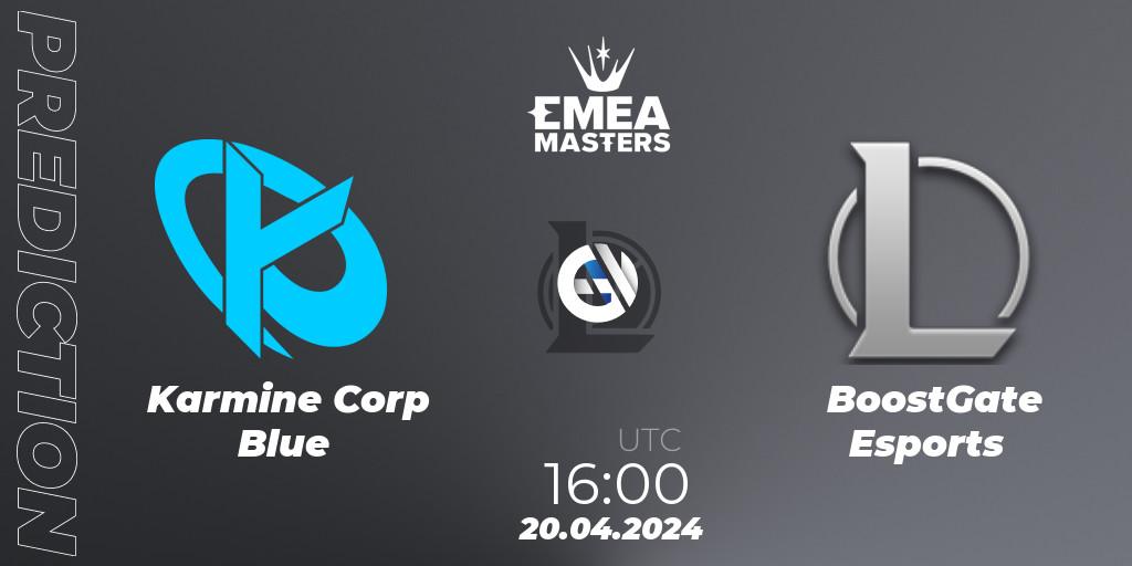 Karmine Corp Blue - BoostGate Esports: Maç tahminleri. 20.04.2024 at 16:00, LoL, EMEA Masters Spring 2024 - Group Stage