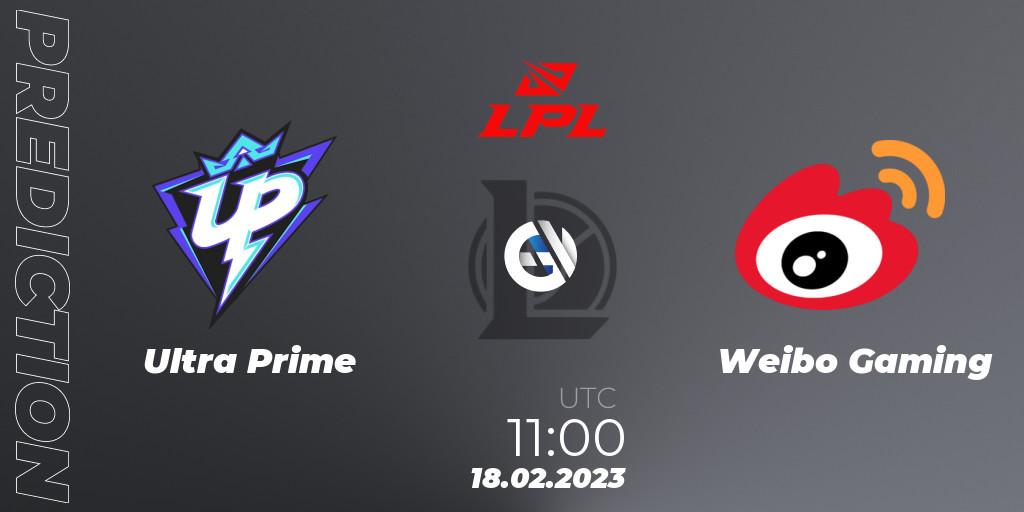 Ultra Prime - Weibo Gaming: Maç tahminleri. 18.02.2023 at 12:10, LoL, LPL Spring 2023 - Group Stage