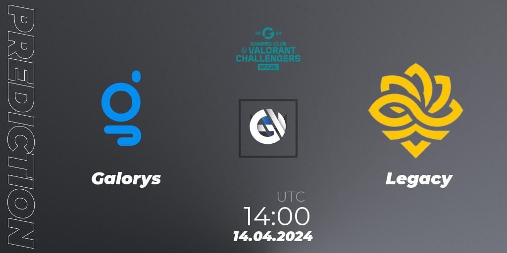 Galorys - Legacy: Maç tahminleri. 14.04.2024 at 14:00, VALORANT, VALORANT Challengers Brazil 2024: Split 1