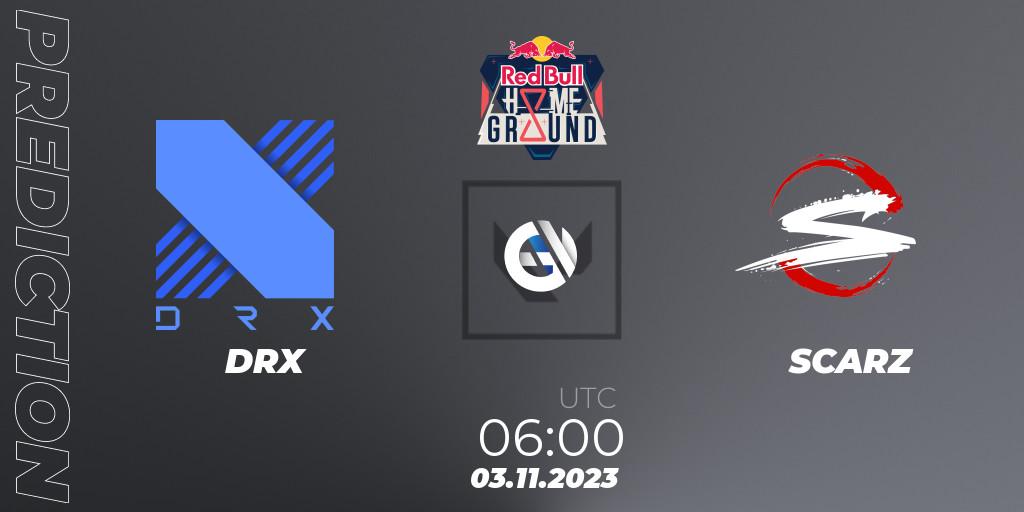 DRX - SCARZ: Maç tahminleri. 03.11.2023 at 05:50, VALORANT, Red Bull Home Ground #4 - Swiss Stage