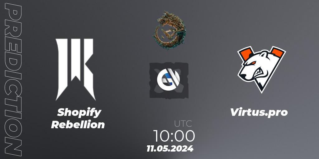 Shopify Rebellion - Virtus.pro: Maç tahminleri. 11.05.2024 at 09:00, Dota 2, PGL Wallachia Season 1 - Group Stage