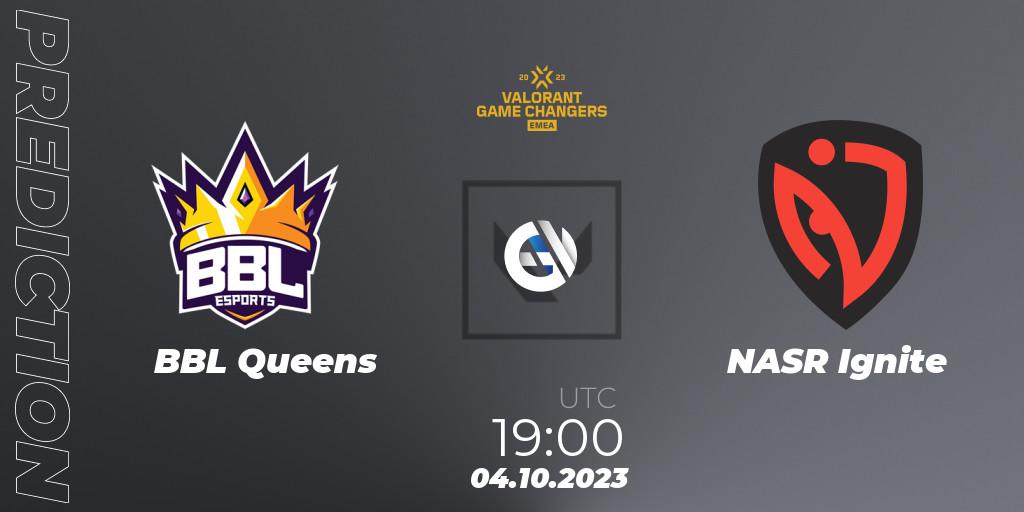 BBL Queens - NASR Ignite: Maç tahminleri. 04.10.2023 at 19:30, VALORANT, VCT 2023: Game Changers EMEA Stage 3 - Playoffs