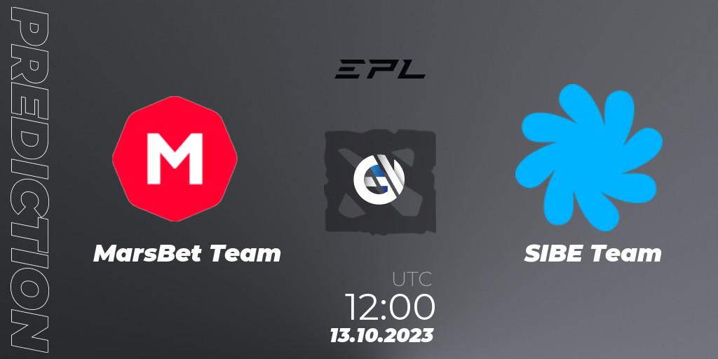 MarsBet Team - SIBE Team: Maç tahminleri. 13.10.2023 at 12:05, Dota 2, European Pro League Season 13