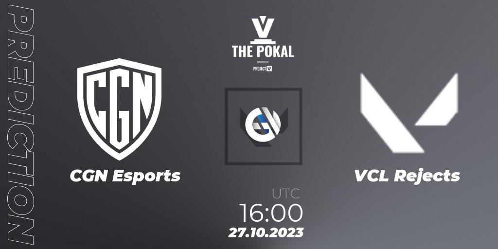 CGN Esports - VCL Rejects: Maç tahminleri. 27.10.2023 at 16:00, VALORANT, PROJECT V 2023: THE POKAL