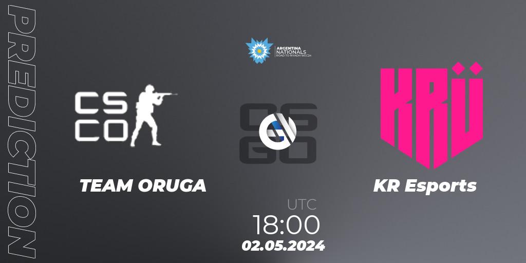 TEAM ORUGA - KRÜ Esports: Maç tahminleri. 02.05.2024 at 18:00, Counter-Strike (CS2), IESF World Esports Championship 2024: Argentina