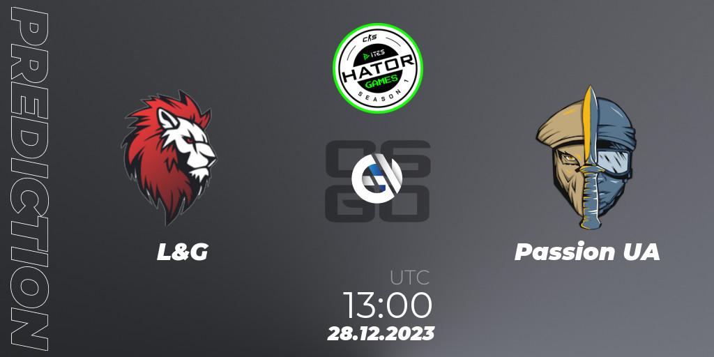 L&G - Passion UA: Maç tahminleri. 28.12.2023 at 13:00, Counter-Strike (CS2), HATOR Games #1