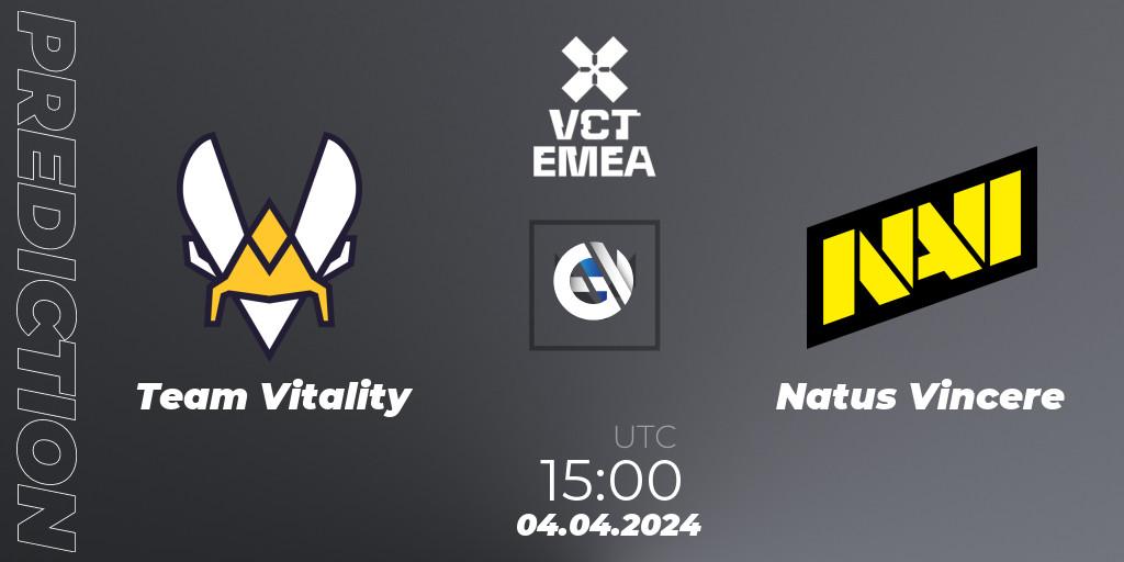 Team Vitality - Natus Vincere: Maç tahminleri. 04.04.24, VALORANT, VALORANT Champions Tour 2024: EMEA League - Stage 1 - Group Stage