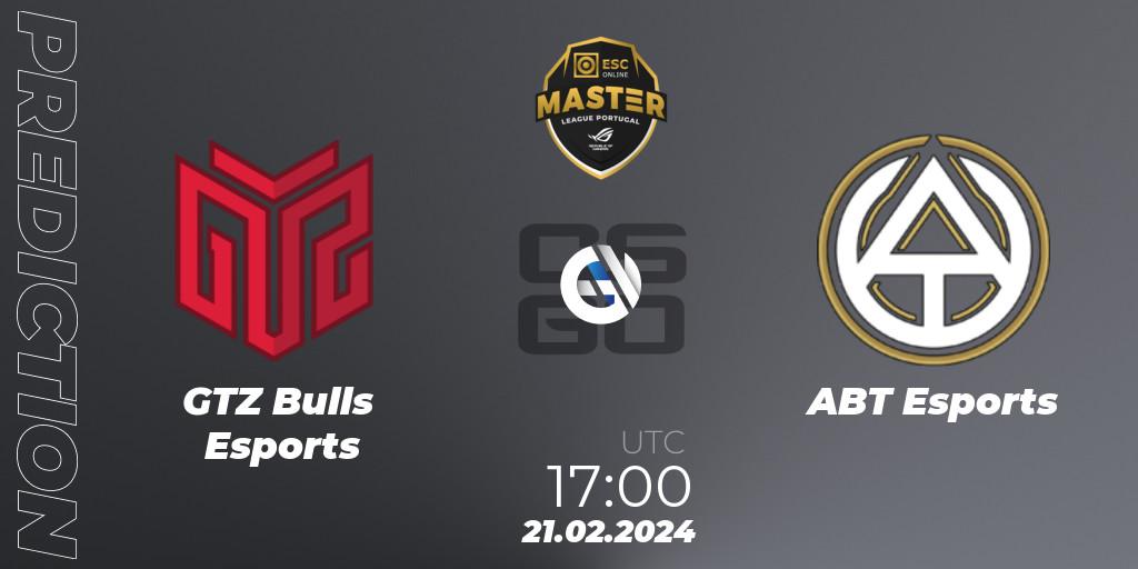 GTZ Bulls Esports - ABT Esports: Maç tahminleri. 21.02.24, CS2 (CS:GO), Master League Portugal Season 13: Closed Qualifier