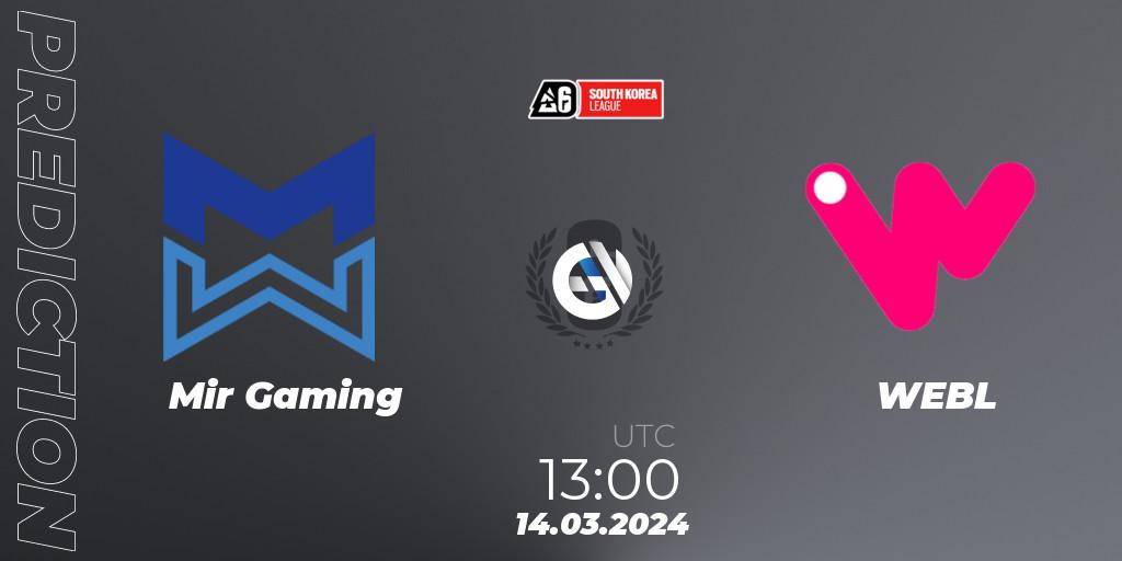 Mir Gaming - WEBL: Maç tahminleri. 14.03.2024 at 13:00, Rainbow Six, South Korea League 2024 - Stage 1