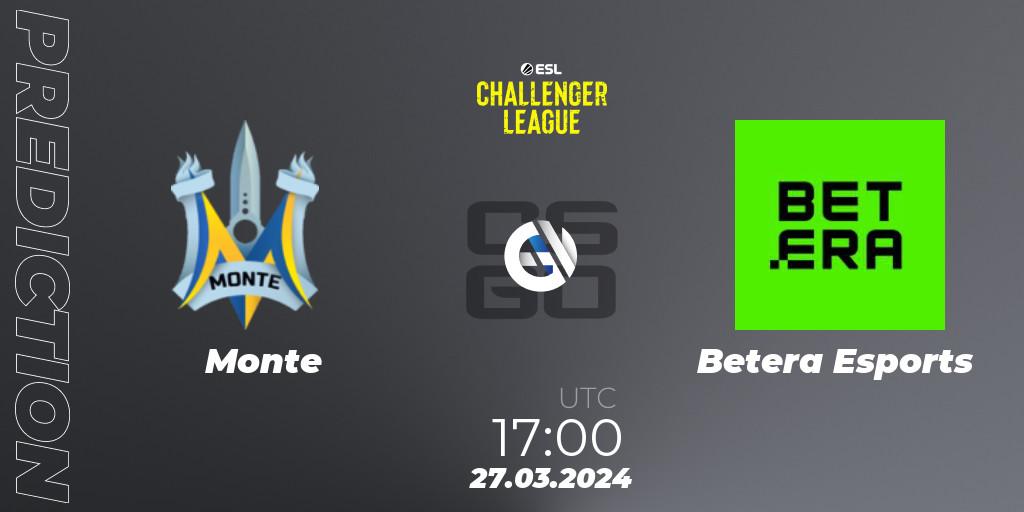 Monte - Betera Esports: Maç tahminleri. 28.03.24, CS2 (CS:GO), ESL Challenger League Season 47: Europe