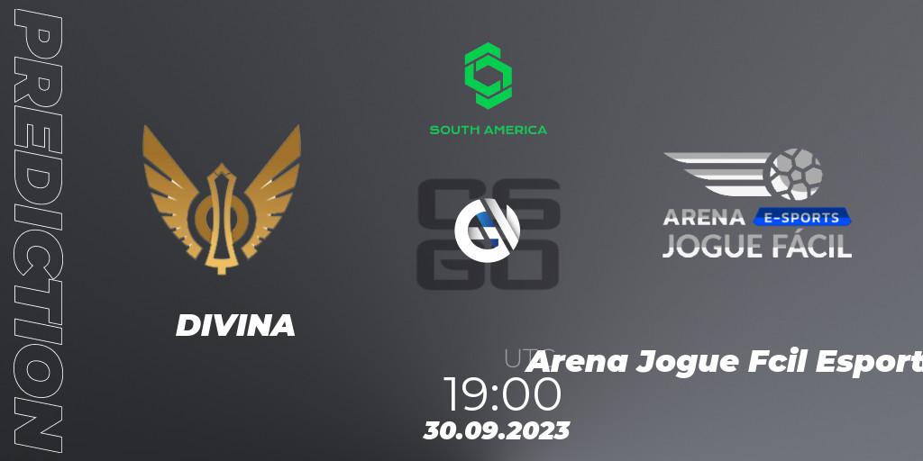 DIVINA - Arena Jogue Fácil Esports: Maç tahminleri. 30.09.2023 at 19:00, Counter-Strike (CS2), CCT South America Series #12: Closed Qualifier