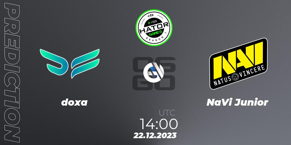 doxa - NaVi Junior: Maç tahminleri. 22.12.2023 at 14:00, Counter-Strike (CS2), HATOR Games #1