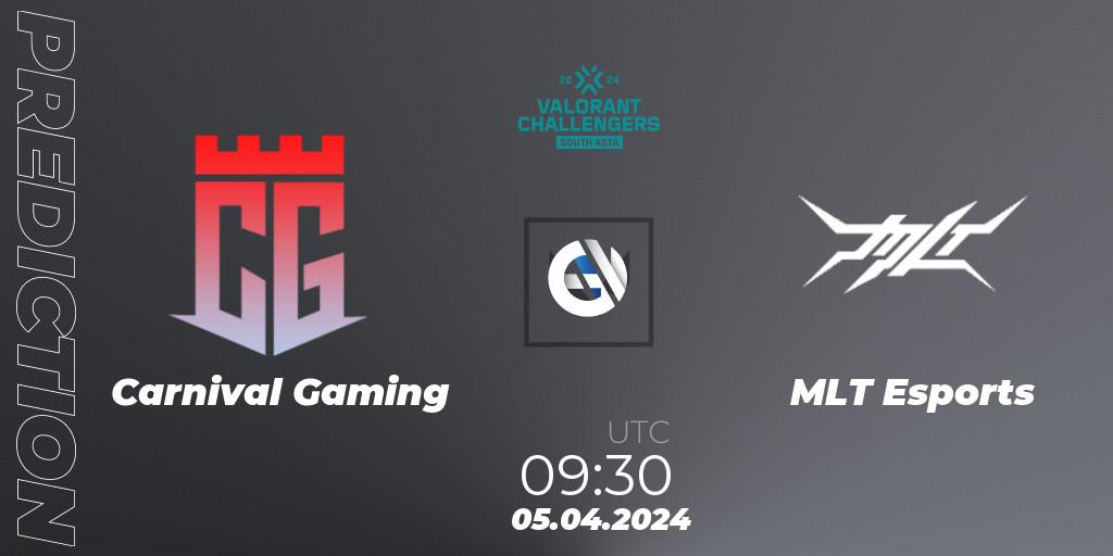 Carnival Gaming - MLT Esports: Maç tahminleri. 05.04.2024 at 09:30, VALORANT, VALORANT Challengers 2024 South Asia: Split 1 - Cup 2