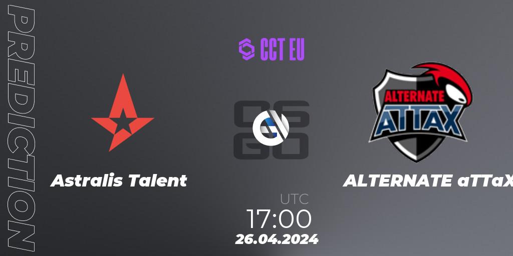 Astralis Talent - ALTERNATE aTTaX: Maç tahminleri. 26.04.24, CS2 (CS:GO), CCT Season 2 Europe Series 2 Closed Qualifier