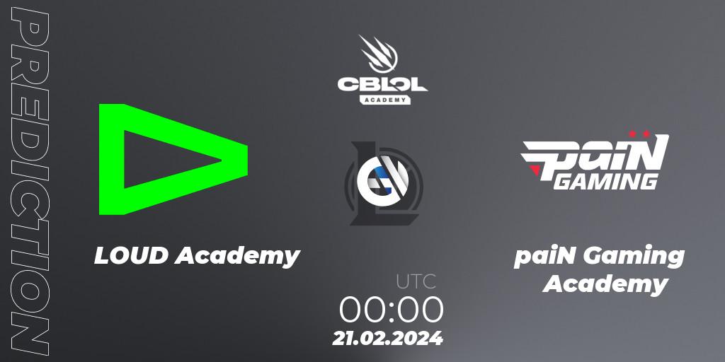 LOUD Academy - paiN Gaming Academy: Maç tahminleri. 21.02.2024 at 00:00, LoL, CBLOL Academy Split 1 2024