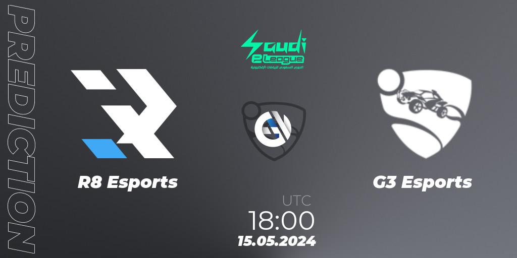 R8 Esports - G3 Esports: Maç tahminleri. 15.05.2024 at 18:00, Rocket League, Saudi eLeague 2024 - Major 2: Online Major Phase 1