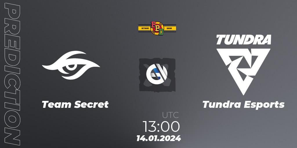 Team Secret - Tundra Esports: Maç tahminleri. 14.01.24, Dota 2, BetBoom Dacha Dubai 2024: WEU Closed Qualifier