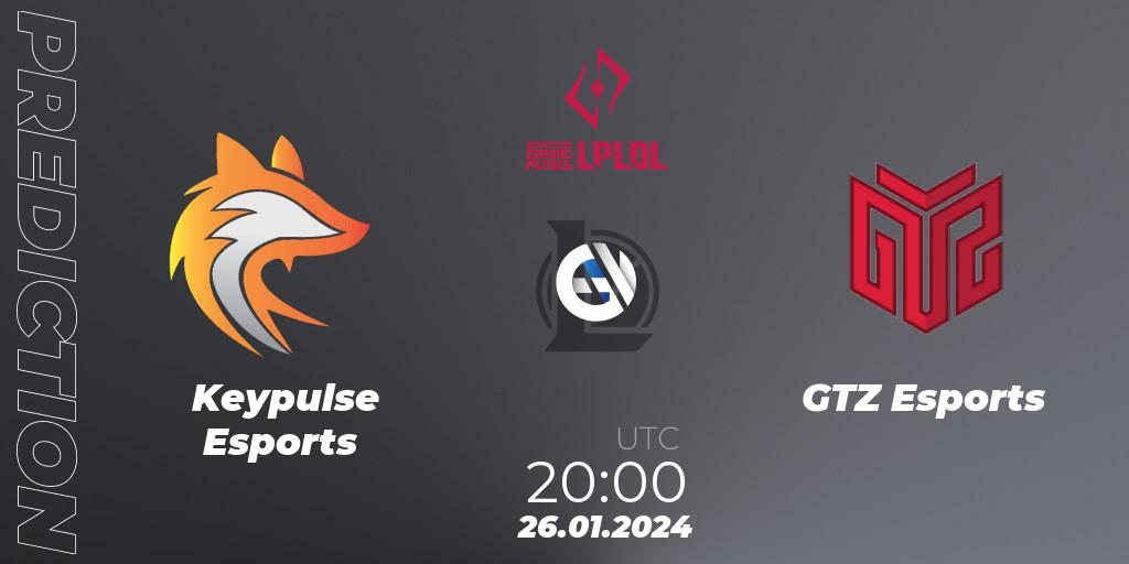Keypulse Esports - GTZ Esports: Maç tahminleri. 26.01.2024 at 20:00, LoL, LPLOL Split 1 2024
