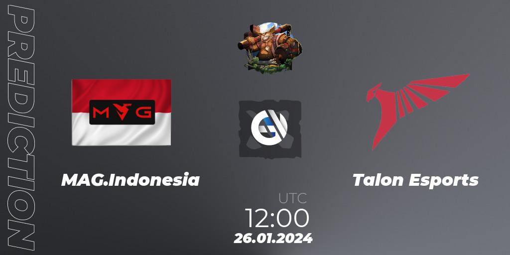 MAG.Indonesia - Talon Esports: Maç tahminleri. 26.01.2024 at 12:00, Dota 2, ESL One Birmingham 2024: Southeast Asia Closed Qualifier