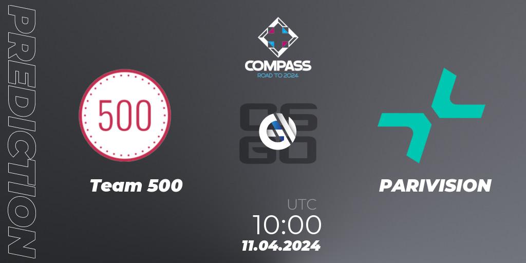 Team 500 - PARIVISION: Maç tahminleri. 11.04.24, CS2 (CS:GO), YaLLa Compass Spring 2024