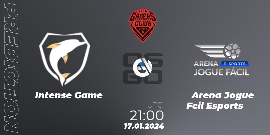 Intense Game - Arena Jogue Fácil Esports: Maç tahminleri. 17.01.24, CS2 (CS:GO), Gamers Club Liga Série A: January 2024