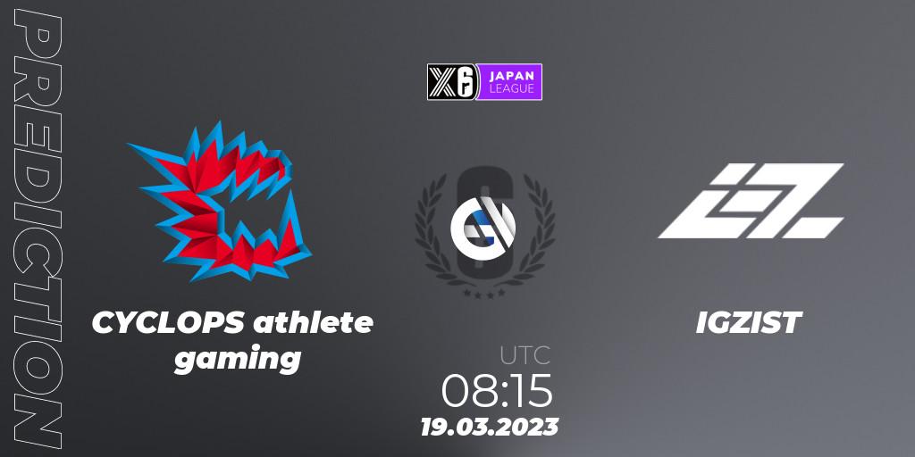 CYCLOPS athlete gaming - IGZIST: Maç tahminleri. 19.03.2023 at 08:15, Rainbow Six, Japan League 2023 - Stage 1