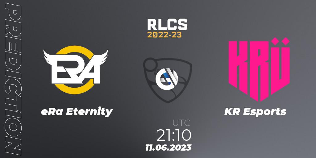 eRa Eternity - KRÜ Esports: Maç tahminleri. 11.06.2023 at 21:10, Rocket League, RLCS 2022-23 - Spring: South America Regional 3 - Spring Invitational