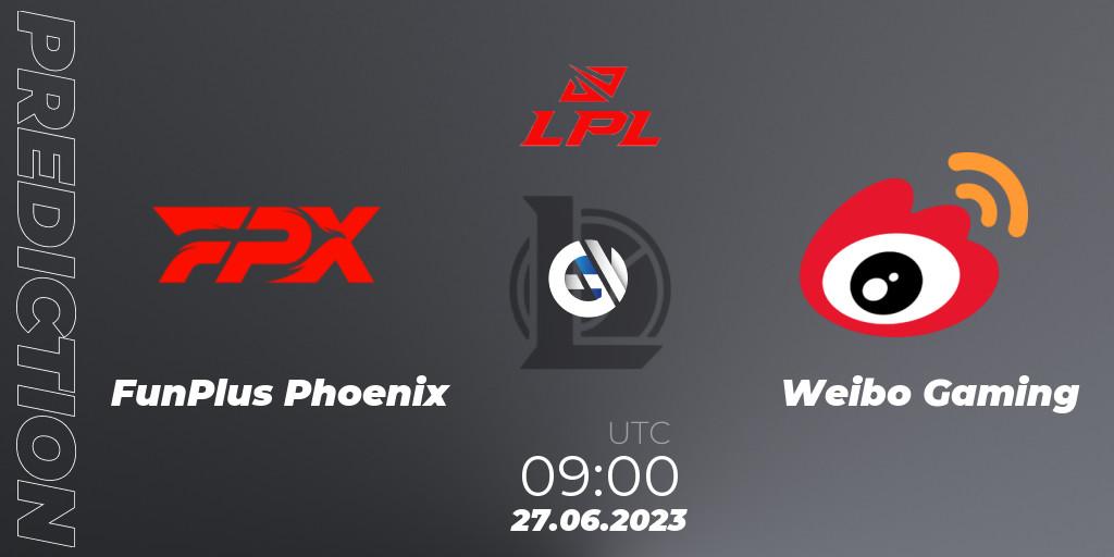 FunPlus Phoenix - Weibo Gaming: Maç tahminleri. 27.06.2023 at 09:00, LoL, LPL Summer 2023 Regular Season