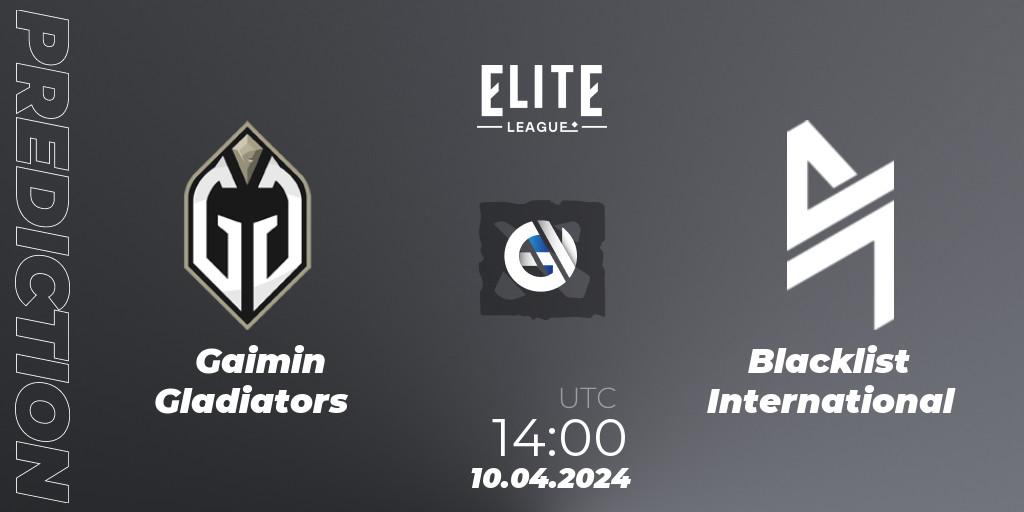 Gaimin Gladiators - Blacklist International: Maç tahminleri. 10.04.24, Dota 2, Elite League: Round-Robin Stage